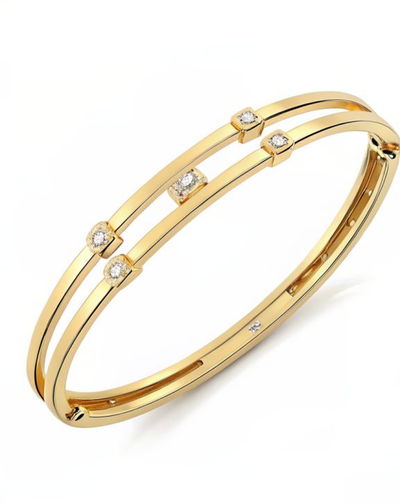 Eternal Glow Double-Line Diamond Bangle